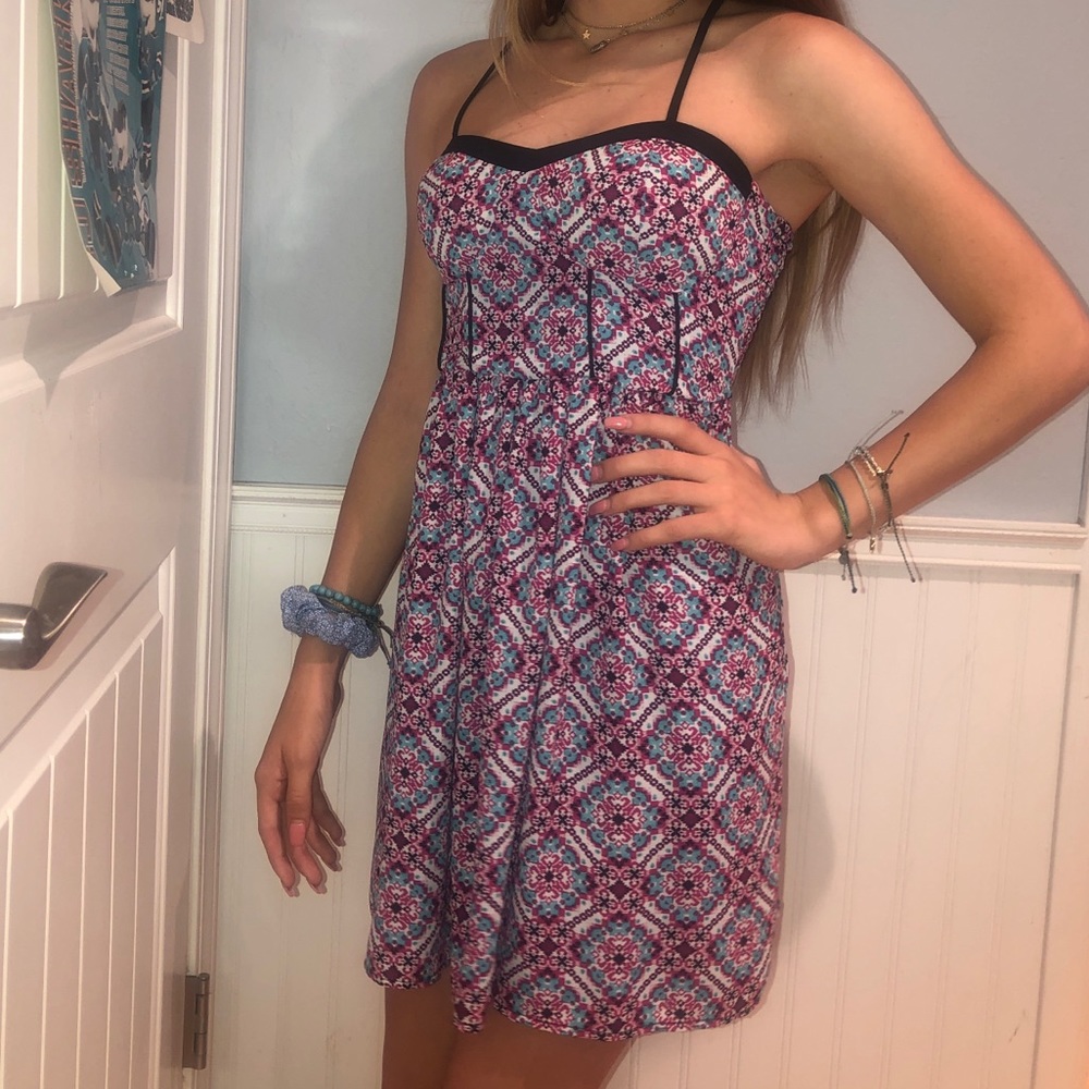 cute pink/teal designed dress